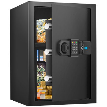 Tiskgg 65L Großer Safe Tresor für Zuhause, Feuerfester Tresor mit Schlüssel, Abnehmbares Regal und Stummschaltfunktion, Anti-Theft Tresore für Geld, Dokument, Medizin and Wertgegenstände